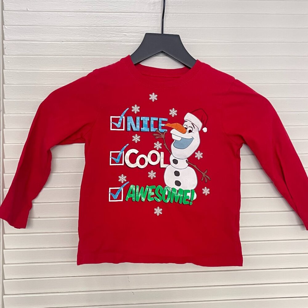 Disney Olaf Christmas Shirt | Toddler Red Long Sleeve